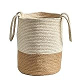 12in. Handmade Natural Cotton Woven Basket Planter | Amazon (US)