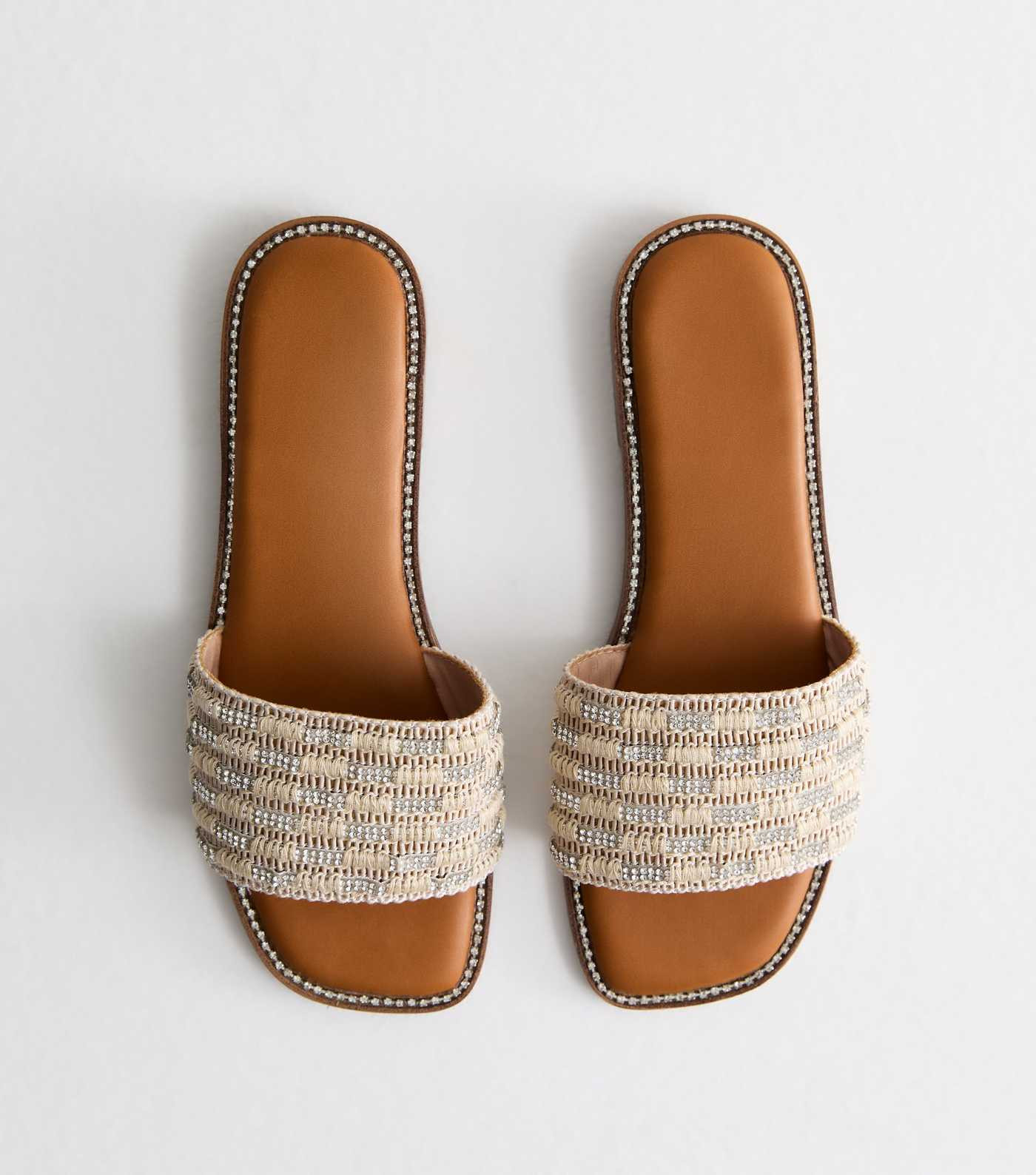 Truffle Silver Diamanté Trim Sliders
						
						Add to Saved Items
						Remove from Saved Ite... | New Look (UK)