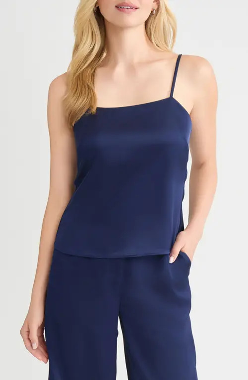 Misook x Lani Lynn Crêpe de Chine Camisole in Moonlit Navy at Nordstrom, Size X-Large | Nordstrom
