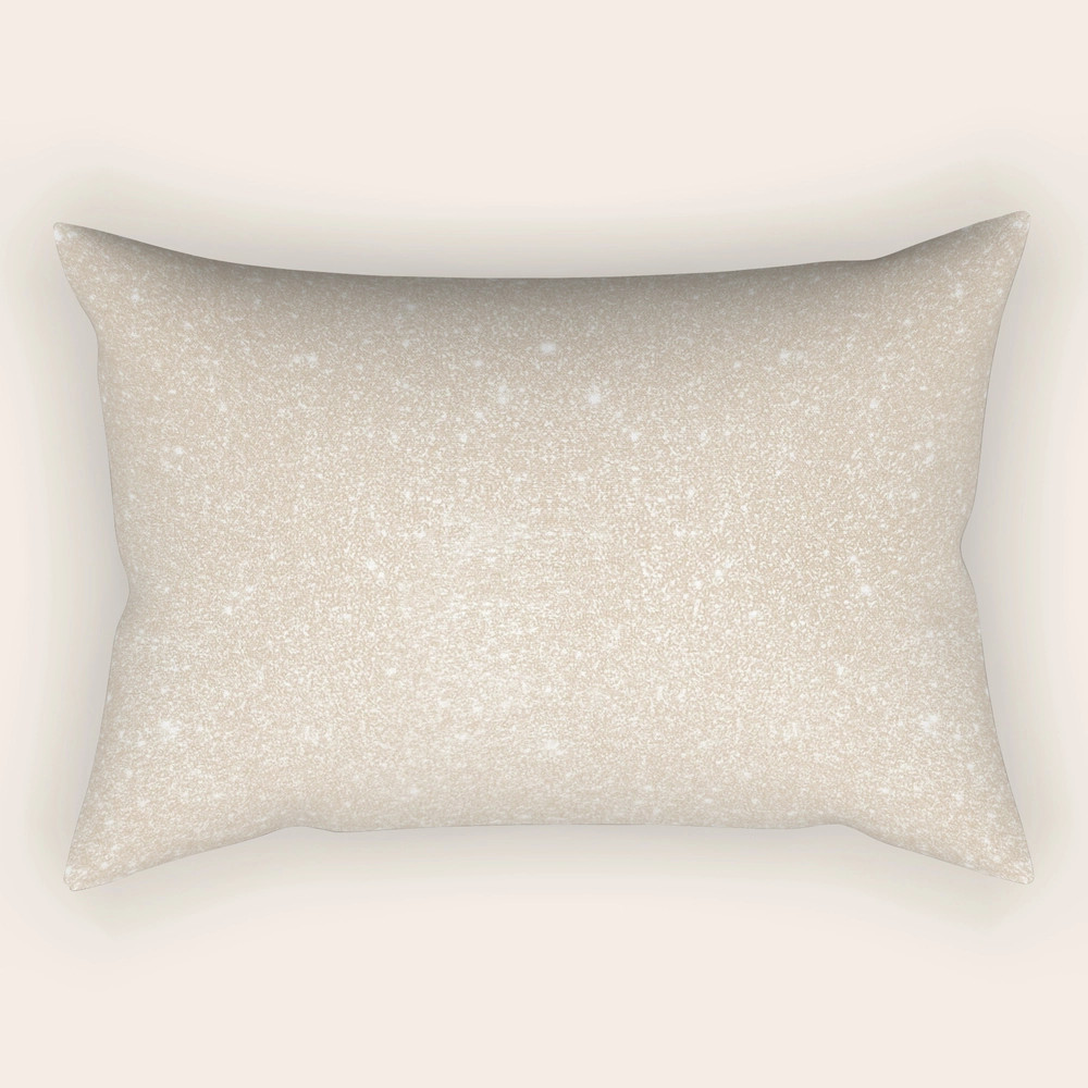 Pastel Beige Glitter Rectangular Pillow by serigraphonart | Society6