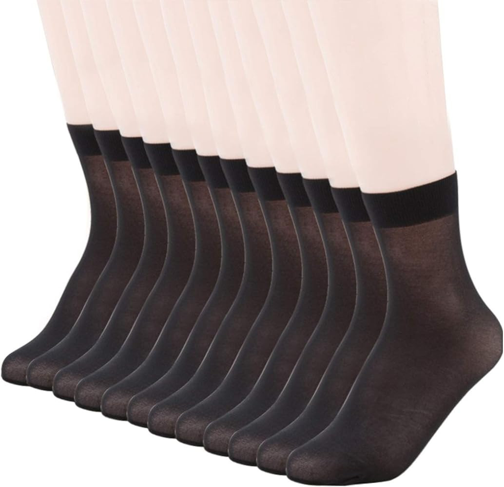 12 Pairs Women's Ankle High Sheer Socks… | Amazon (US)