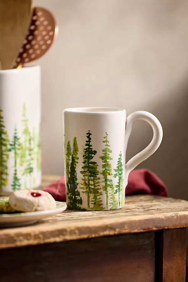 Holiday Forest Stoneware Mug | Anthropologie (US)