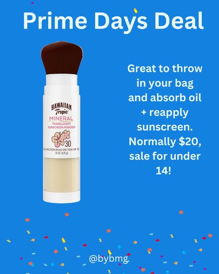 A great brush on sunscreen. Absorbs oil. Nice to have in your bag  

#LTKsalealert #LTKxPrimeDay #LTKSeasonal