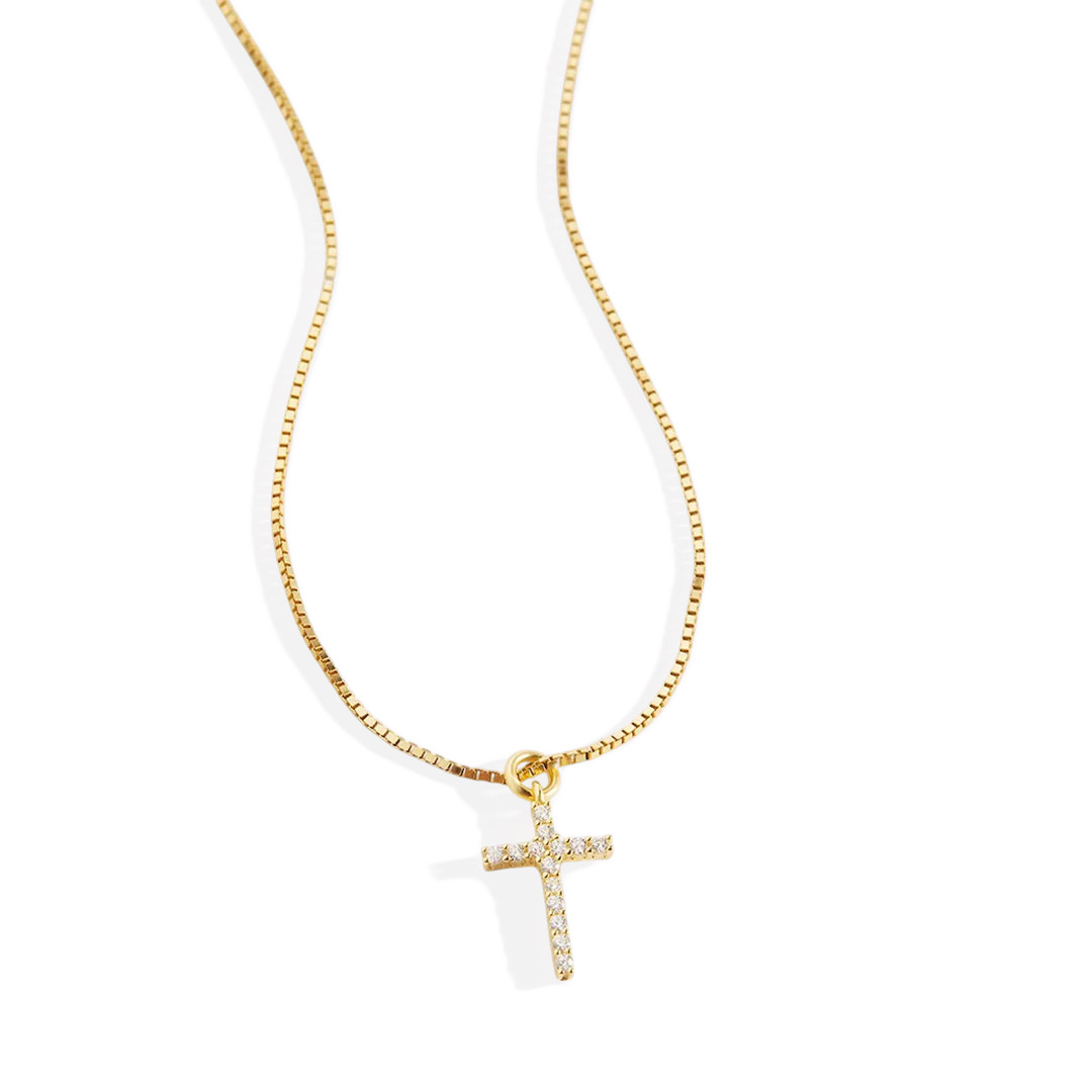 Pave Cross Necklace | Mint & Lily