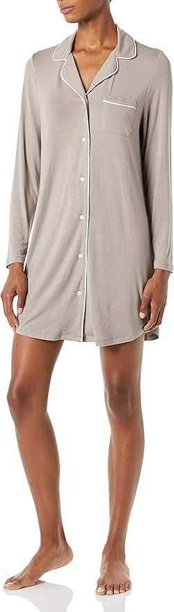 Amazon Essentials Women's Piped Nightshirt (Available in Plus Size) | Amazon (US)