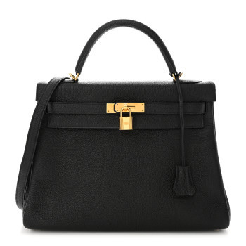 Togo Kelly Retourne 32 Black | FASHIONPHILE (US)