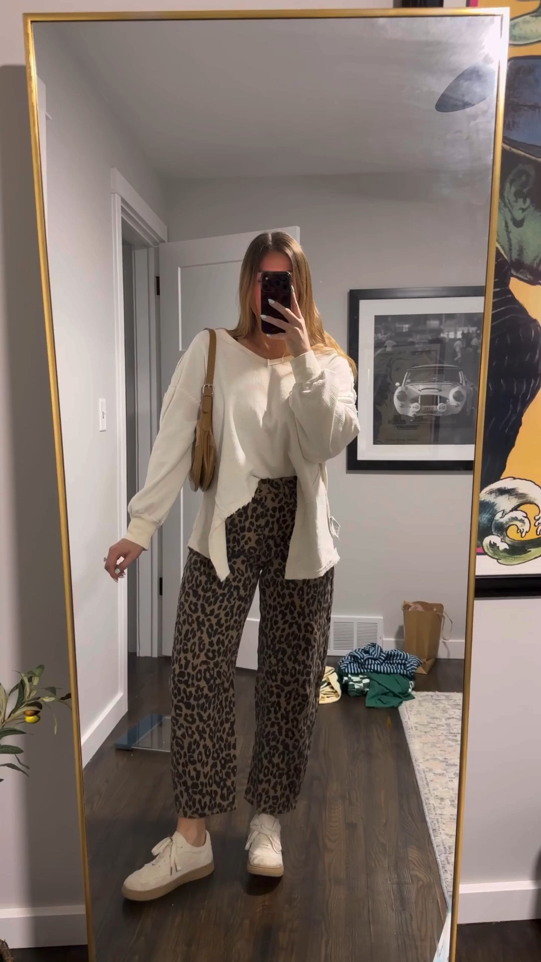 today’s outfit!!! leopard print barrel jeans are 10/10 i’m obsessed. wearing my true size 

#LTKdayinmylife #LTKootd #LTKvlog