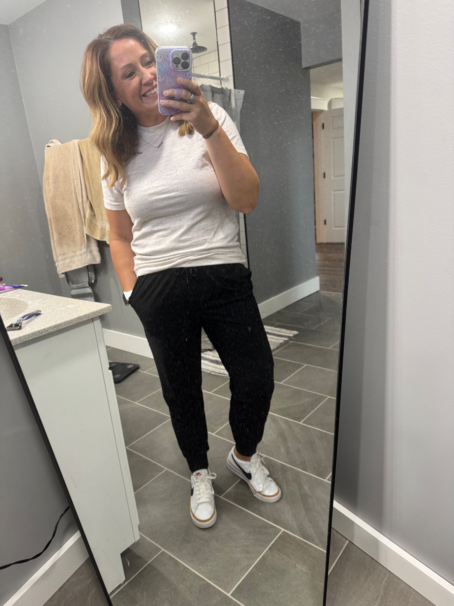 Another day, another target tee! And my favorite joggers! Perfect for a comfy office look. 

Working mom, basic tee, cute comfy, midsize mom, spring wear, athletic mom

#LTKMidsize #LTKWorkwear #LTKActive