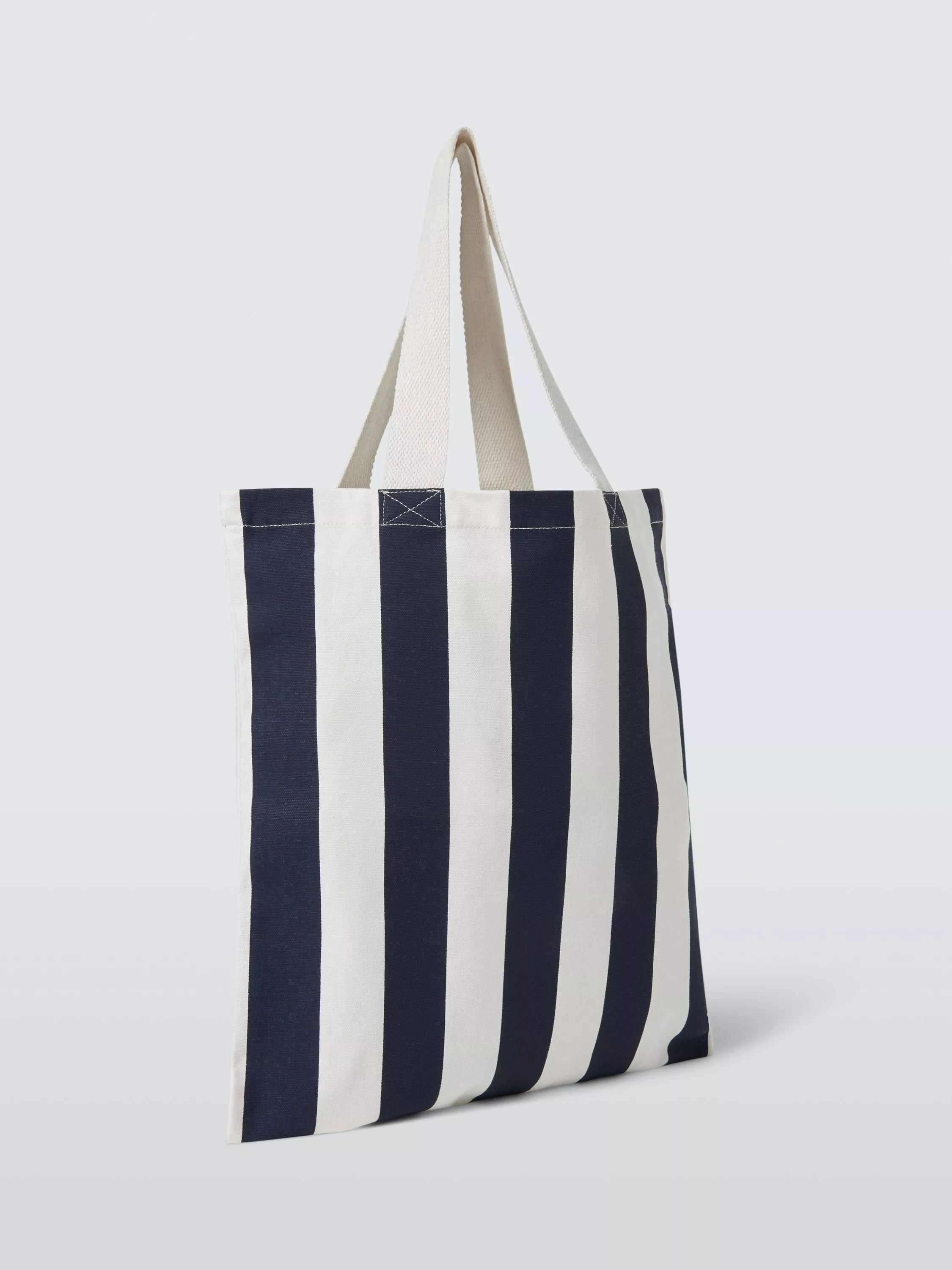 John Lewis Striped Cotton Tote, Navy/White | John Lewis (UK)