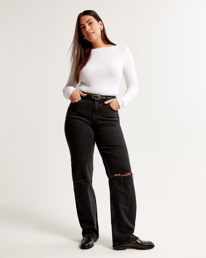 Curve Love High Rise 90s Relaxed Jean | Abercrombie & Fitch (US)