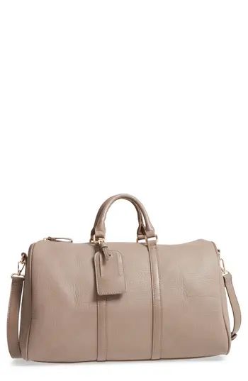 Sole Society 'Cassidy' Faux Leather Duffel Bag - Beige | Nordstrom