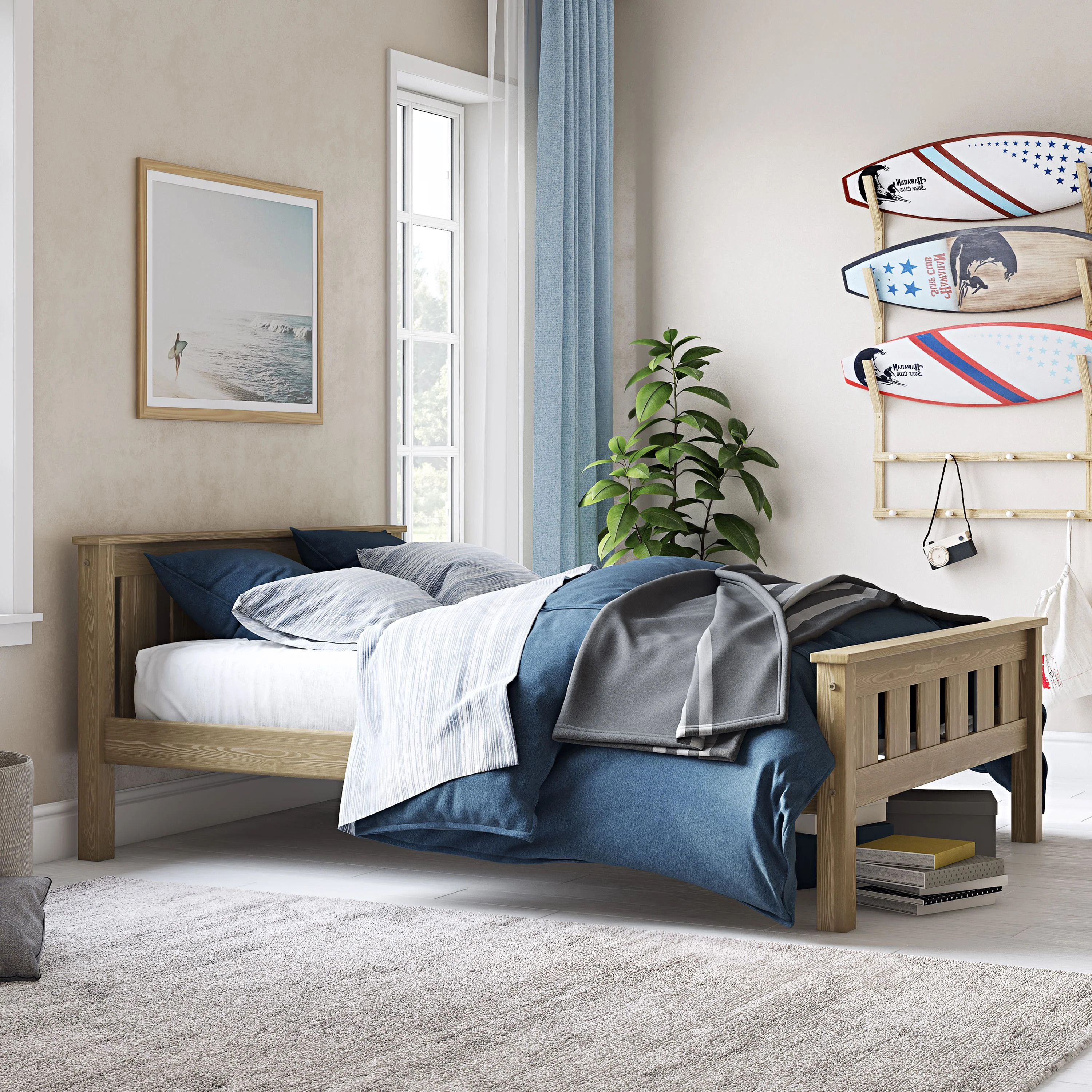 Better Homes & Gardens Kane Wooden Platform Bed, Full Size, Natural | Walmart (US)