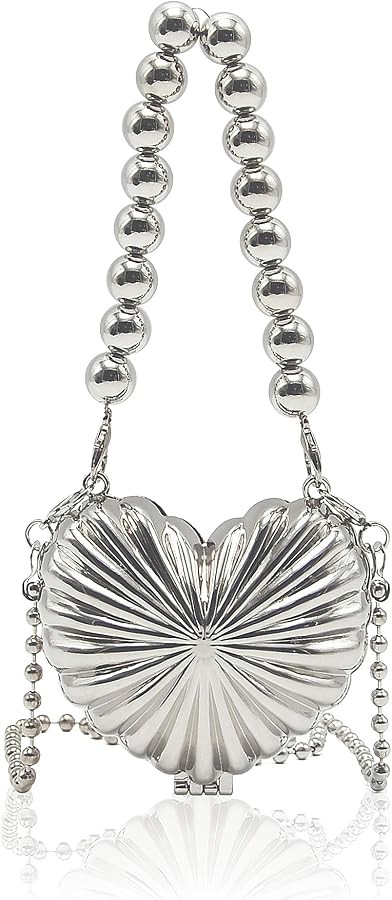 Miuco Heart Shaped Mini Evening Bags for Women Satchel Handbags Shoulder Bag Crossbody | Amazon (US)