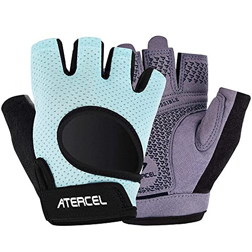 ATERCEL Weight Lifting Gloves Full Palm Protection, Workout Gloves for Gym, Cycling, Exercise, Breathable, Super Lightweight for Men and Women(Aqua, M) | Amazon (US)