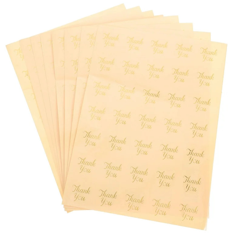 WHAMVOX  8 Sheets Wedding Stickers for Favors Thank You Labels Golden | Walmart (US)
