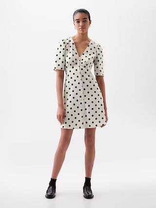 Linen-Blend Button Mini Dress | Gap (US)