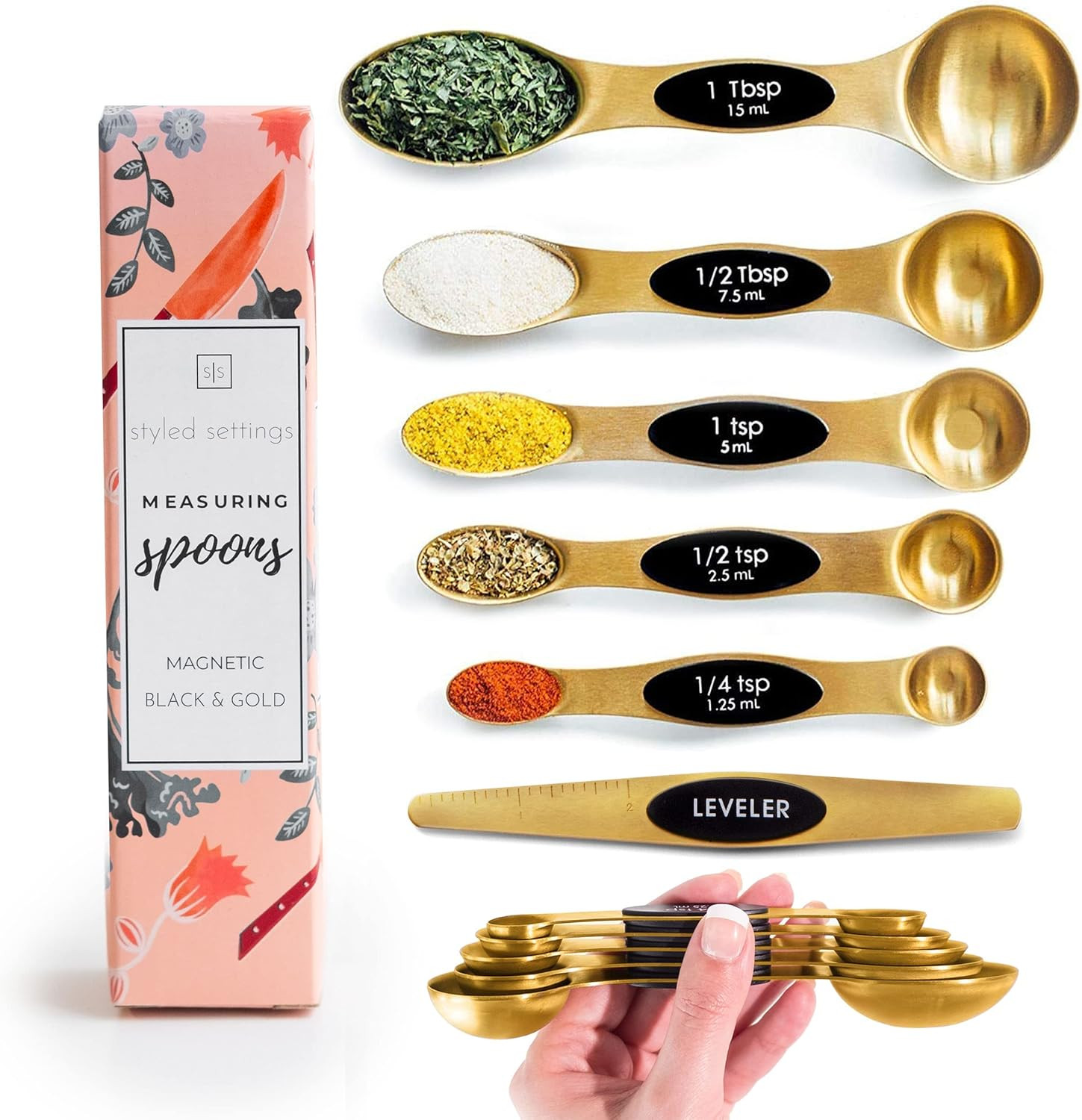 Magnetic Measuring Spoons Set - Stainless Steel Measuring Spoons - Magnetic Measuring Spoon Set, ... | Amazon (US)