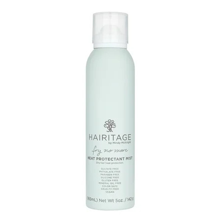 Hairitage Fry No More Heat Protectant Mist - Blow Dry Straightening & Curling 5 fl. Oz | Walmart (US)