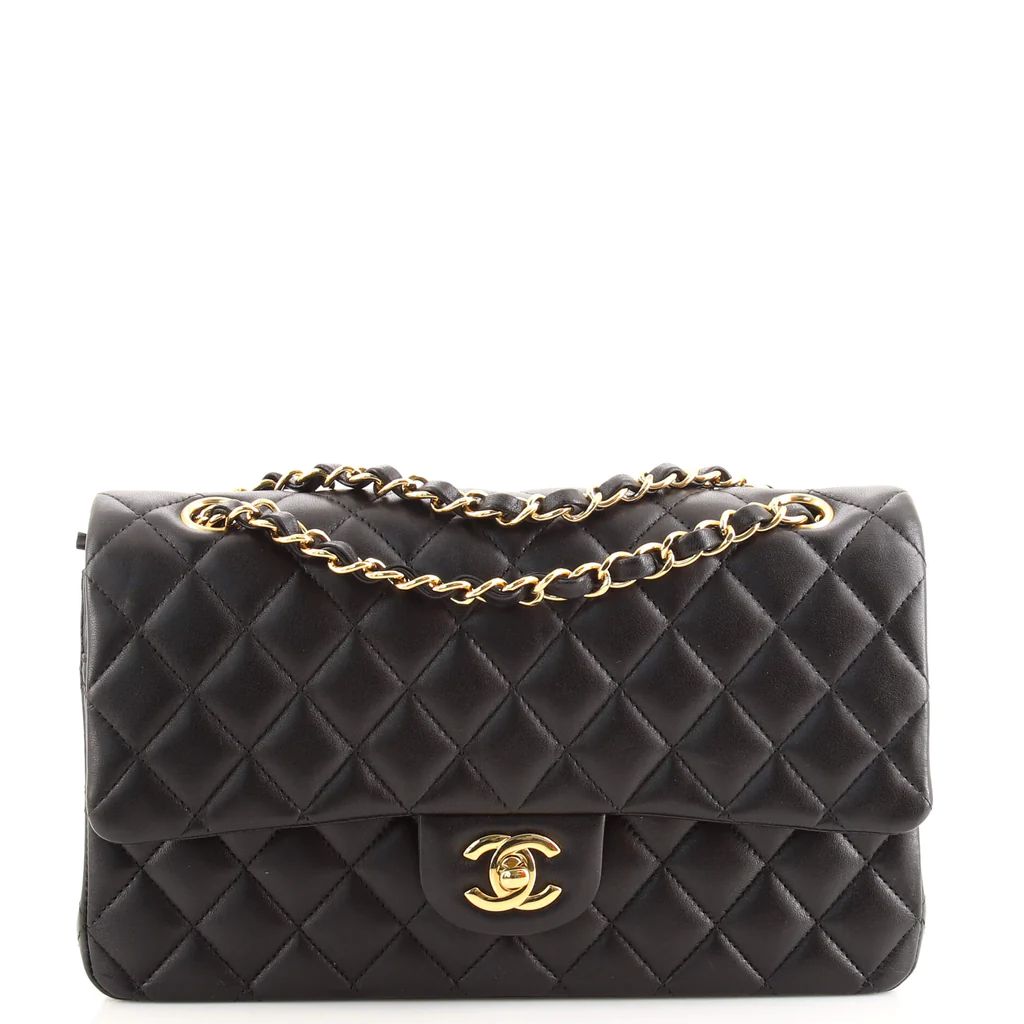 Chanel Classic Double Flap Bag Quilted Lambskin Medium Black 1706511 | Rebag