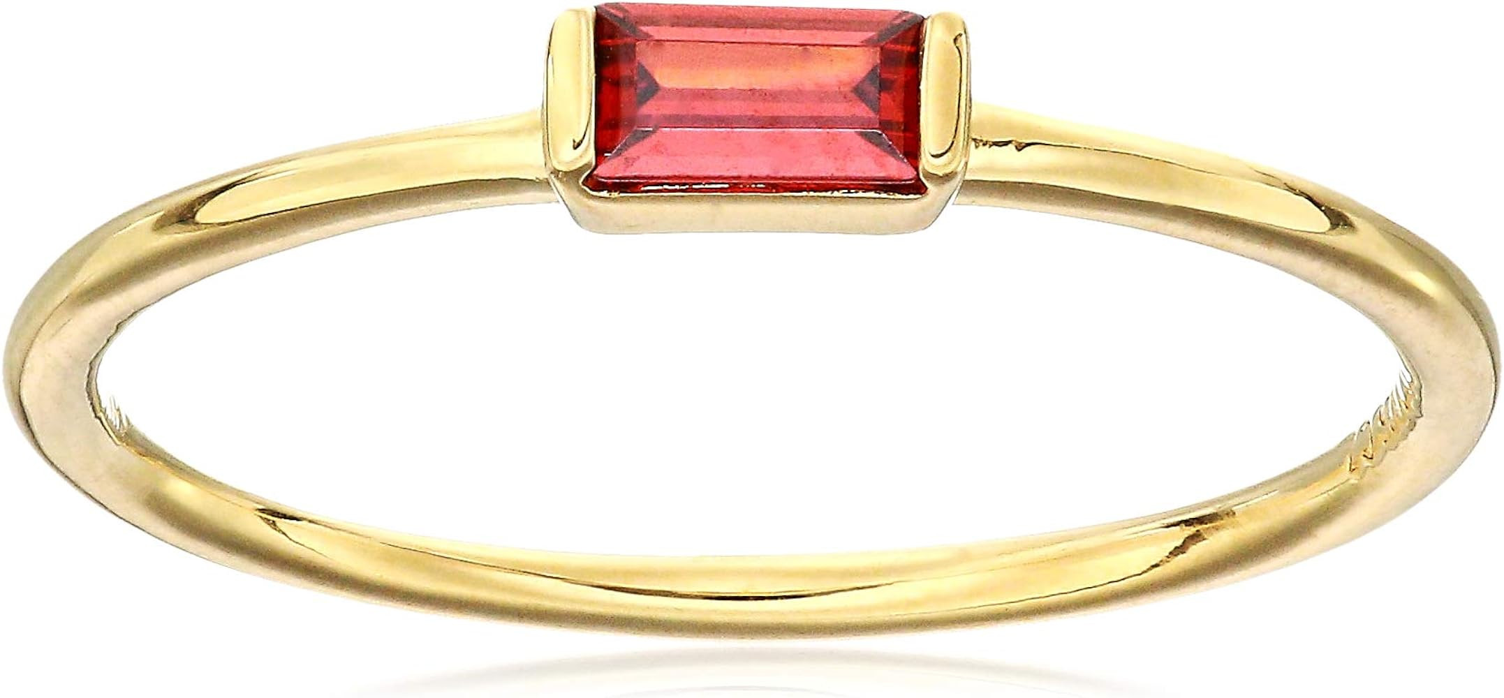 Amazon Essentials 18K Yellow Gold Plated Sterling Silver Cubic Zirconia Fashion Stackable Ring (p... | Amazon (US)