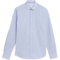 Mens M&S Collection Slim Fit Cotton Rich Stretch Striped Shirt - Blue Mix | Marks and Spencer AU/NZ