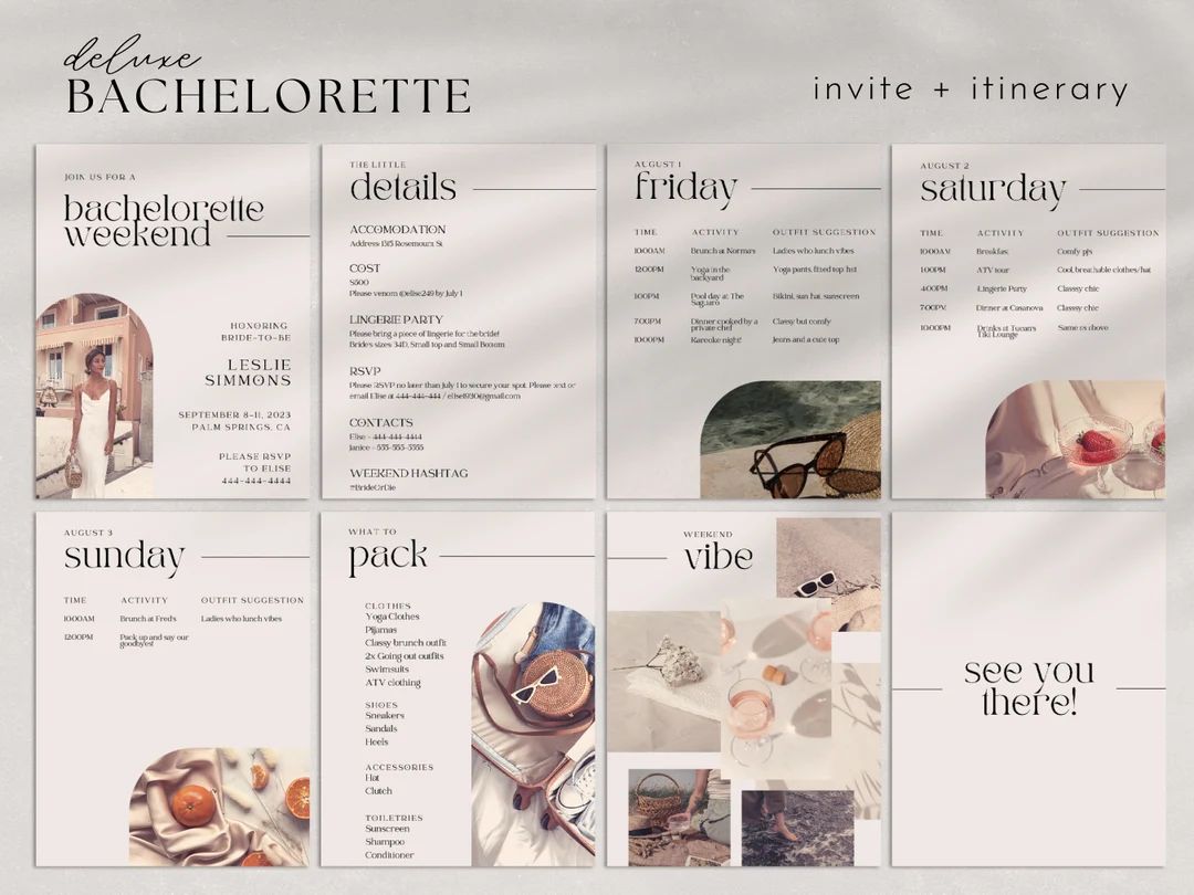 Deluxe Bachelorette Invitation Template Bundle Bachelorette - Etsy | Etsy (US)