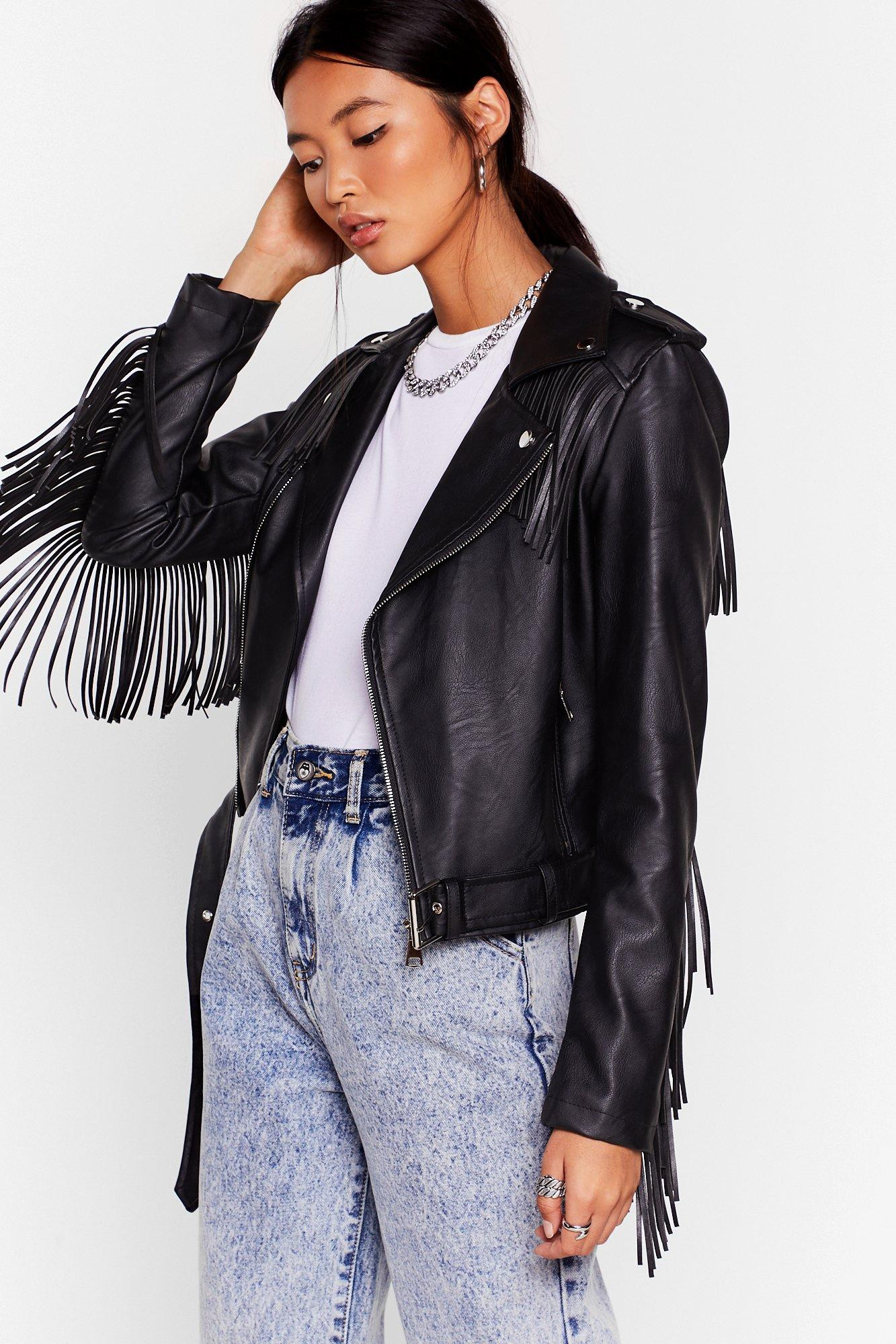 Crazy Little Fringe Faux Leather Jacket | Nasty Gal (US)