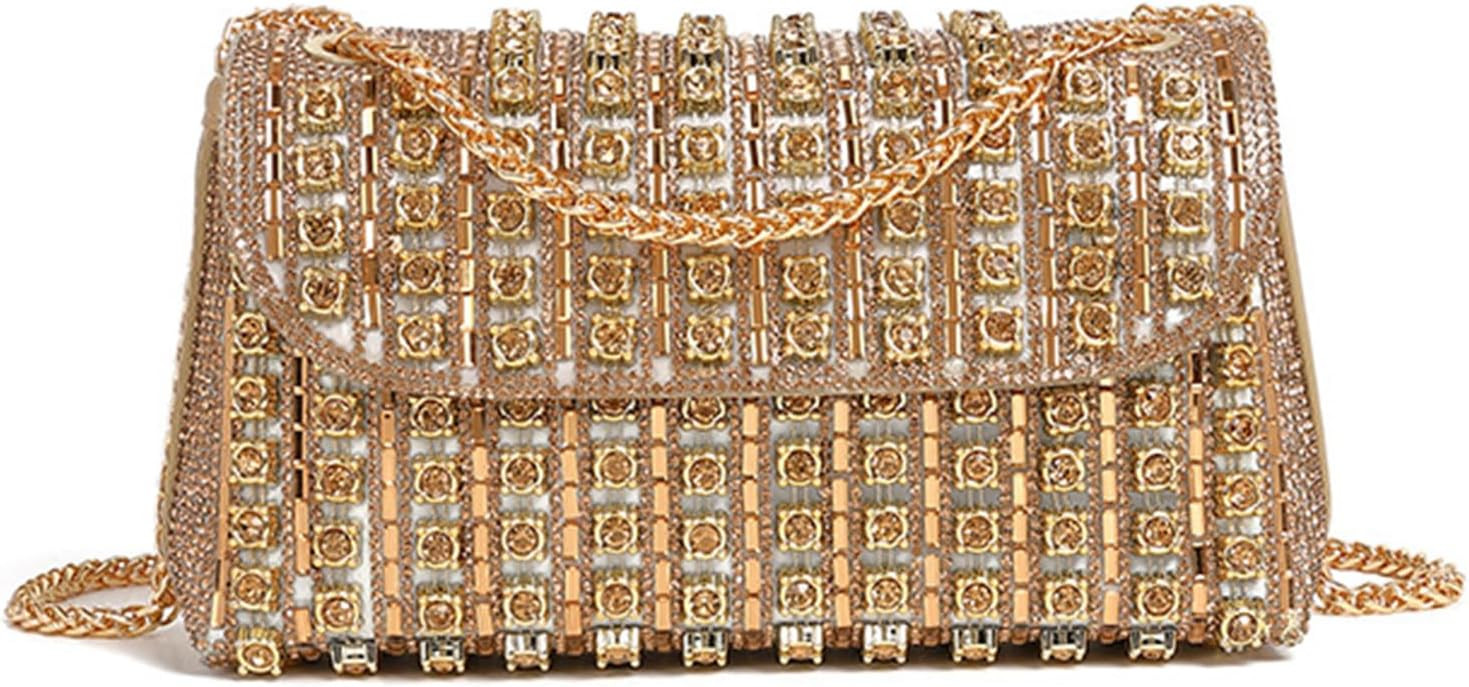 Rhinestone Clutch Purse, Sparkly Evening Bag with Chain for Women | Amazon (US)