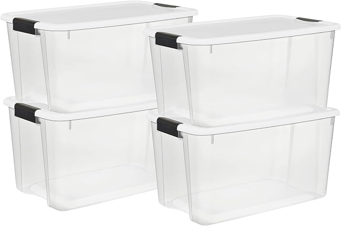 Sterilite Ultra Latch Box with Lids for Home and Office, 70 Quart, 4-Pack | Amazon (US)