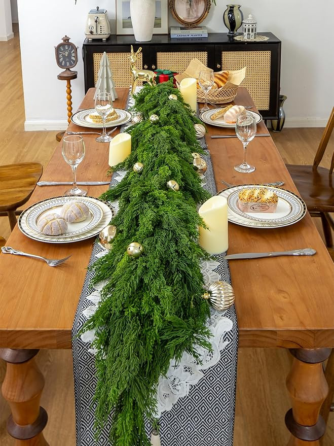 6FT Christmas Garland Cypress Garland Artificial Pine Garland Realistic for Mantle Stairs Table W... | Amazon (US)