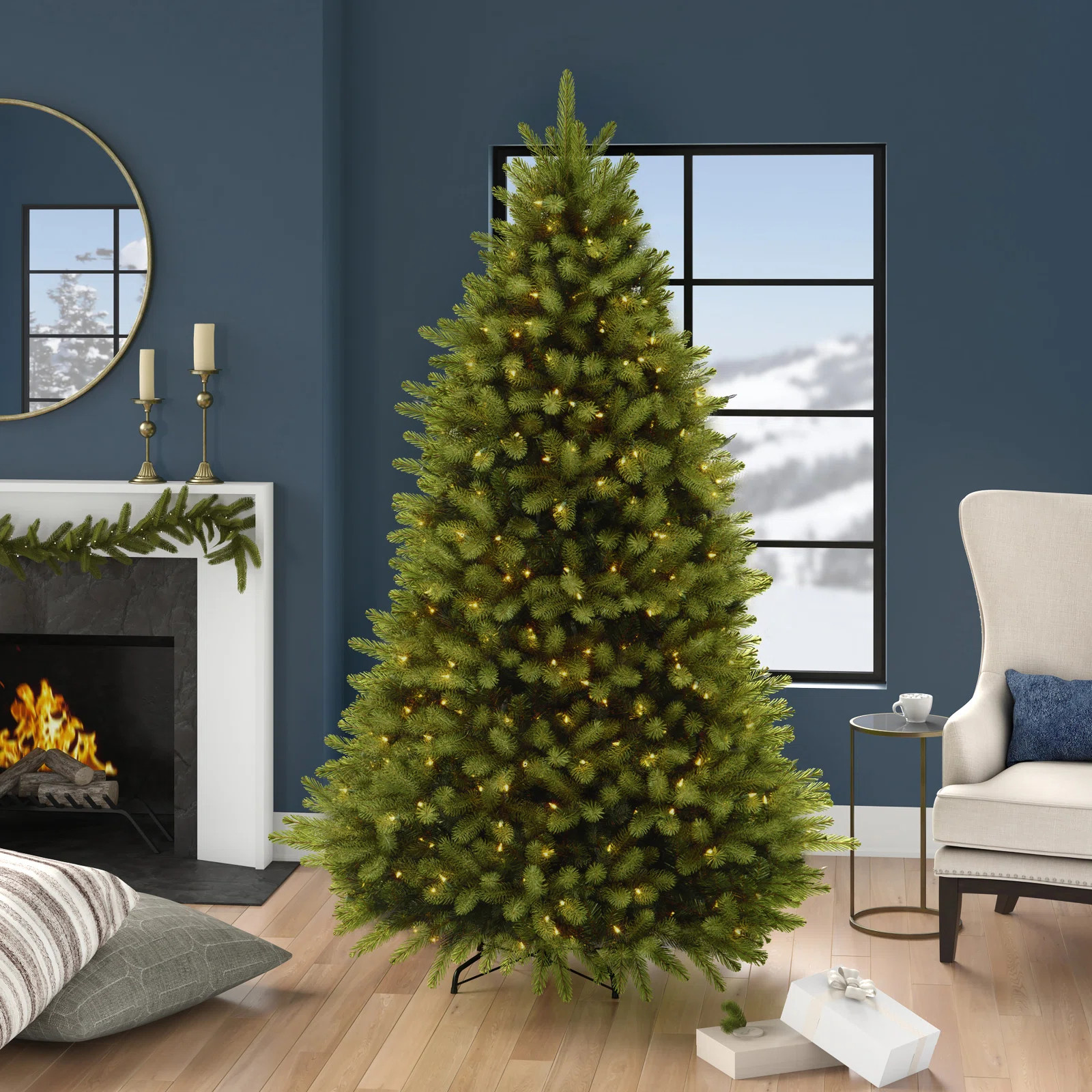Downswept Douglas Lighted Artificial Fir Christmas Tree | Wayfair North America