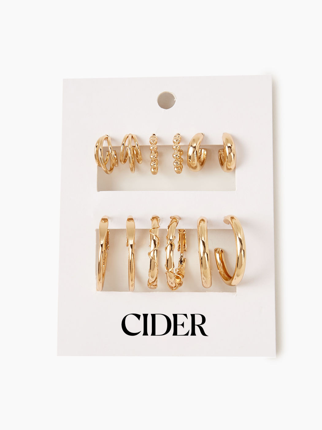Alloy 6pairs Geometric Hoop Earrings Set For Daily Casual | Cider