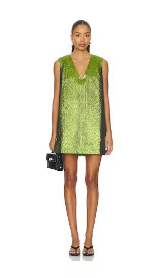Fountain Metallic Mini Dress in Matcha | Revolve Clothing (Global)