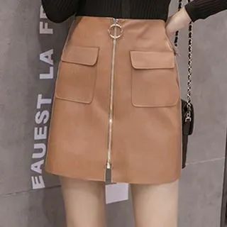 Faux Leather Mini Skirt | YesStyle Global