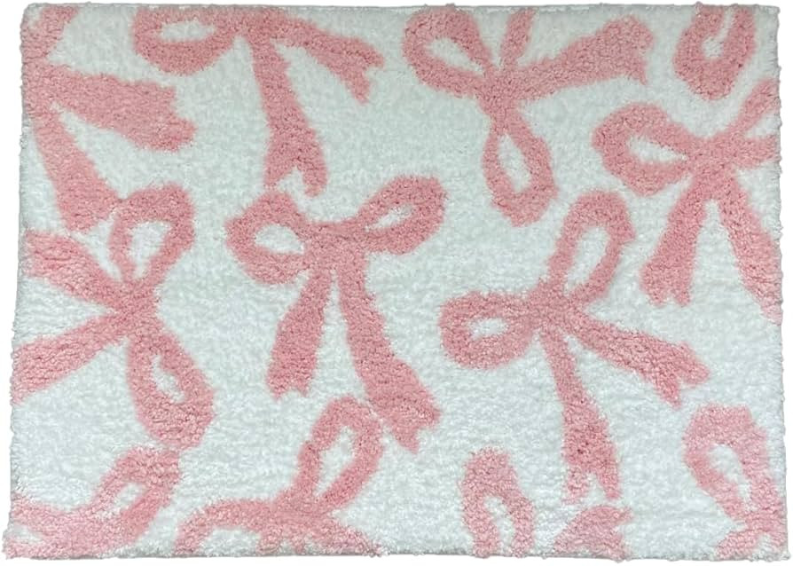 Bow Rug - Bow Shaped bathmat - Handmade & Premium- 30in (75cm) - Pink Bathroom - Designer Rugs - ... | Amazon (US)