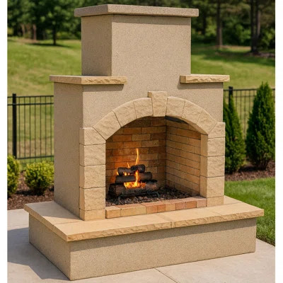 78" H Propane Outdoor Fireplace | Wayfair North America