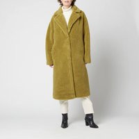 Stand Studio Women's Maria Faux Fur Teddy Coat - Army Green - FR 40/UK 12 | Coggles (Global)