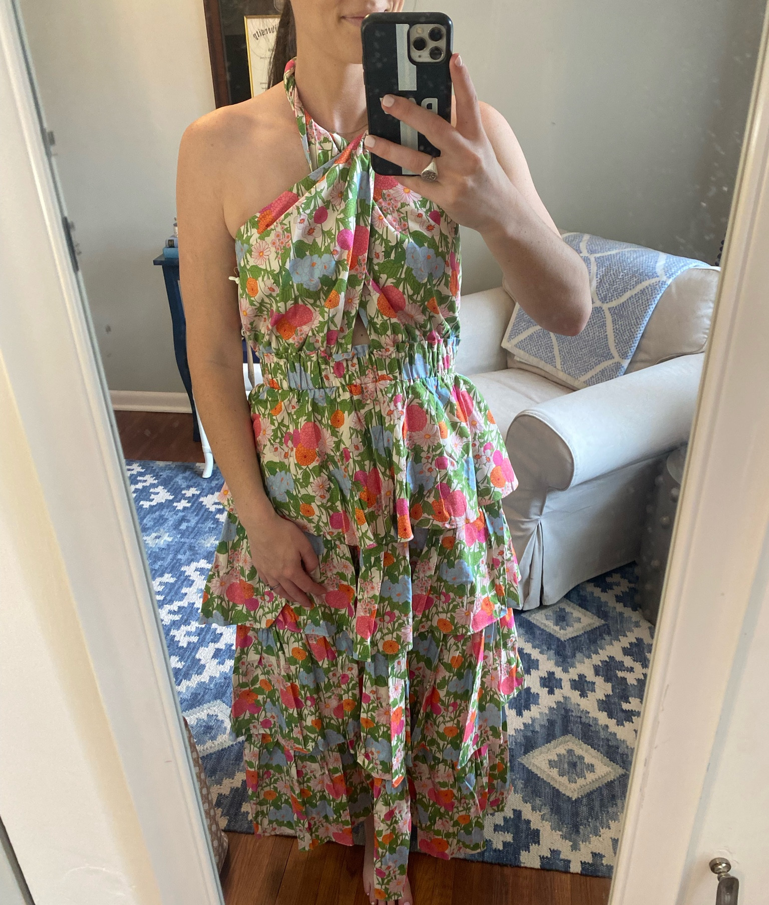 I’m not usually a halter neckline person, but I couldn’t pass up this print! I twisted the material around the neck to have it sit in a way that felt more comfortable on me. I’m wearing a small but probably should’ve sized down to an extra small! Excited to wear this to a wedding later this summer. 

If you’re shopping Tuckernuck be sure to use the code YOUROCK for 20% off. 

#LTKunder100 #LTKwedding #LTKSeasonal