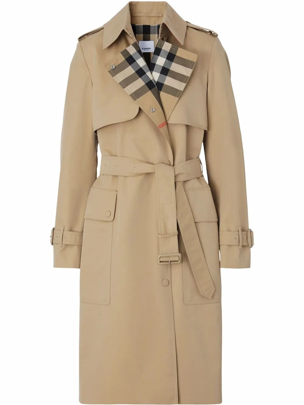 Burberry Trenchcoat Mit Kariertem Revers | Braun | FARFETCH DE | Farfetch Global
