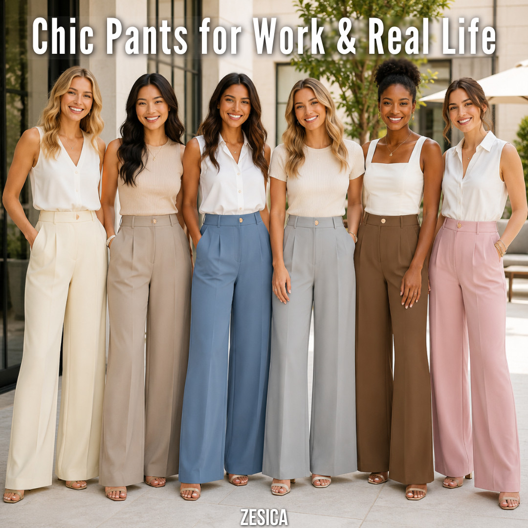 ZESICA | Wide Leg, High Waisted, Chic Everyday Workwear Trouser Pants ☀️ 

ZESICA wide leg dress pants that actually work for work and real life — the kind of polished pants I’d check first if you want to look put together without feeling uncomfortable all day. 🤍

I did the digging and these stood out because they hit that perfect business casual formula: high-waisted fit, wide leg shape, trouser-style front, polished office look, and an easy flowy silhouette that feels way more wearable than stiff work pants.

These are the pants you can style for the office, then keep wearing after work without feeling overdressed. 

Think button-downs, fitted tanks, ribbed tees, bodysuits, sleeveless blouses, sandals, heels, flats, loafers, or a lightweight blazer.

Why these are worth checking:
- High-waisted fit gives a more polished shape
- Wide leg silhouette looks elevated and expensive
- Easy to dress up or down
- Great for work outfits, teacher outfits, office days, and business casual looks
- Soft neutral and color options make outfit building easier
- More wearable than stiff traditional slacks
- Perfect if you want pants that look chic but still feel comfortable

Perfect for: work outfits, office outfits, business casual style, teacher outfits, summer workwear, spring workwear, travel outfits, brunch outfits, church outfits, dinner outfits, capsule wardrobe basics, and everyday polished outfits.

This is for the girl who wants pants that make her look like she has her life together — even if she’s running on iced coffee and vibes. 👀

If you’ve been looking for chic wide leg trousers that can go from work to real life, these ZESICA palazzo dress pants are the ones I’d check first.

↓ Everything is linked!

#LTKSaleAlert #LTKWorkwear #LTKTravel
