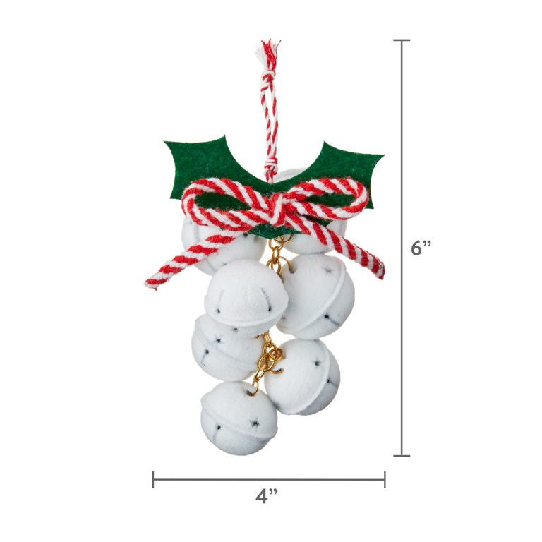 Winter Blush Mini White Bell Cluster Christmas Ornament, 5.9 in, by Holiday Time | Walmart (US)