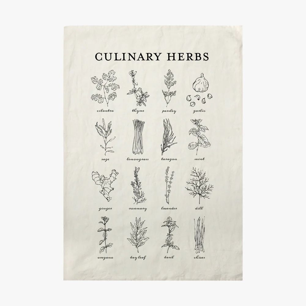 Culinary Herbs Tea Towel | Dear Keaton