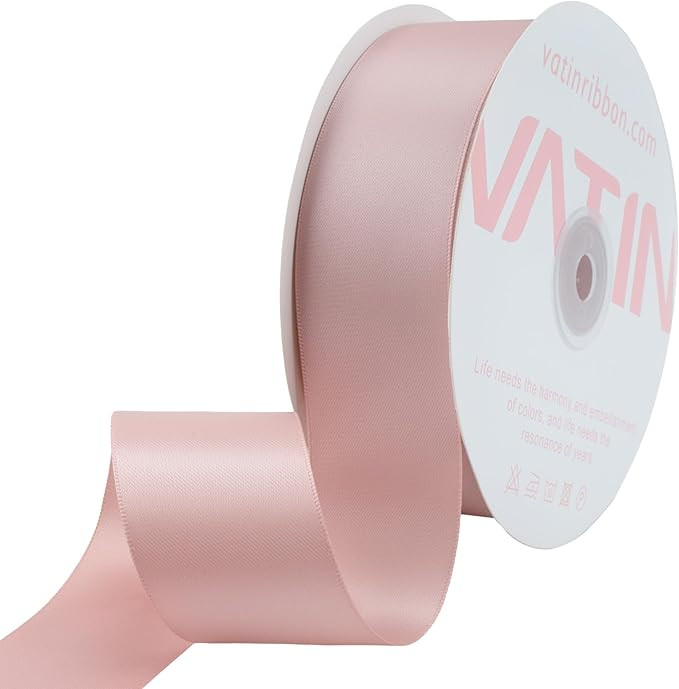 VATIN Double Face Antique Mauve Satin Ribbon 1-1/2" Continuous 50 Yards,Antique Mauve Polyester F... | Amazon (US)