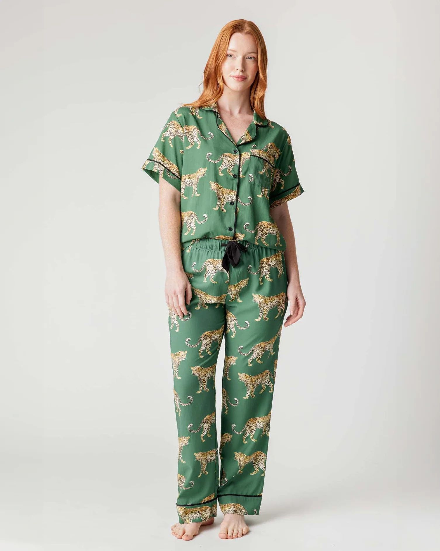 Cheetahs Pajama Pants Set | Katie Kime Cheetah Pajama Set | Colorful Prints, Wallpaper, Pajamas, ... | Katie Kime Inc