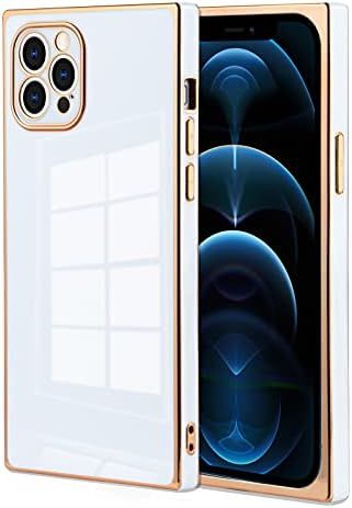 OOK Compatible with iPhone 13 Pro Max Case Square Cute Gold Plating Reinforced Corners Soft TPU E... | Amazon (US)