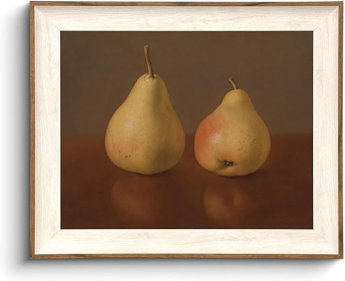 KISSFOX Framed Wall Art Vintage Wall Decor Pear Canvas Art Fall Pictures Fruit Paintings Still Li... | Amazon (US)