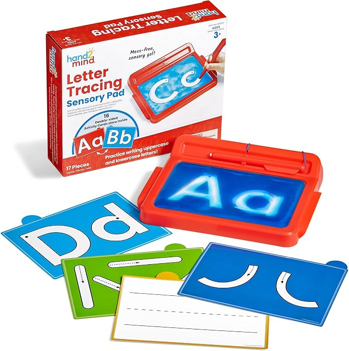 hand2mind Letter Tracing Sensory Pad, Reusable Handwriting Practice for Kids 3-5, Learn to Write,... | Amazon (US)