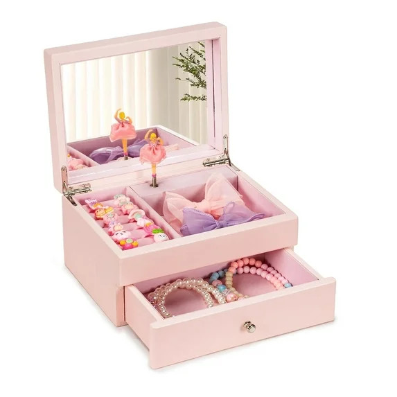 Music Jewelry Box ,Wooden Kids Jewelry Boxes & Organizers with Spinning Dancer for Little Girl To... | Walmart (US)