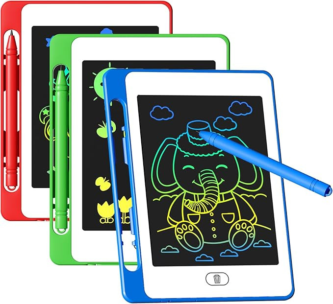 3 Pack LCD Writing Tablet for Kids, 6.5 Inch Colorful Doodle Board Drawing Tablet, Erasable Reusa... | Amazon (US)