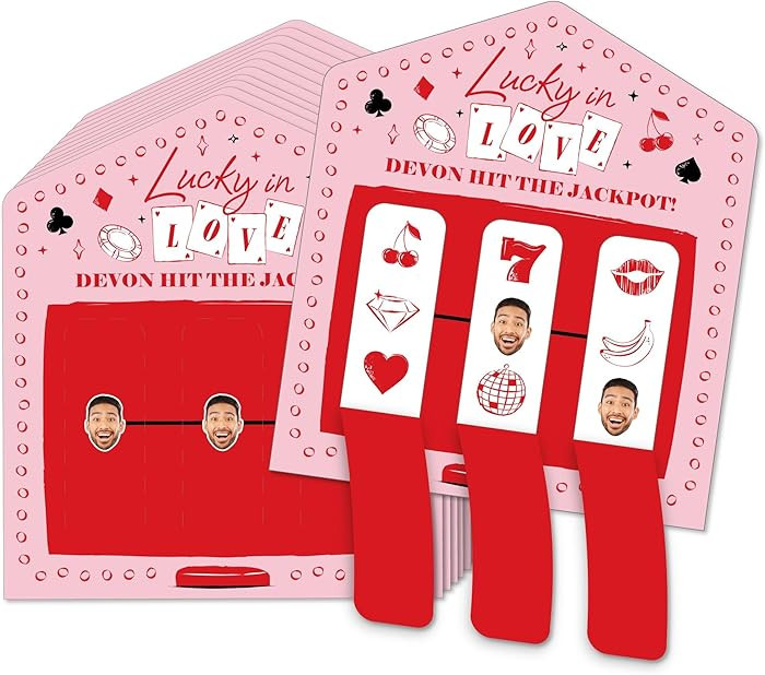 Big Dot of Happiness Custom Photo Lucky in Love Pull Tabs Game, Las Vegas Bachelorette Party Game... | Amazon (US)